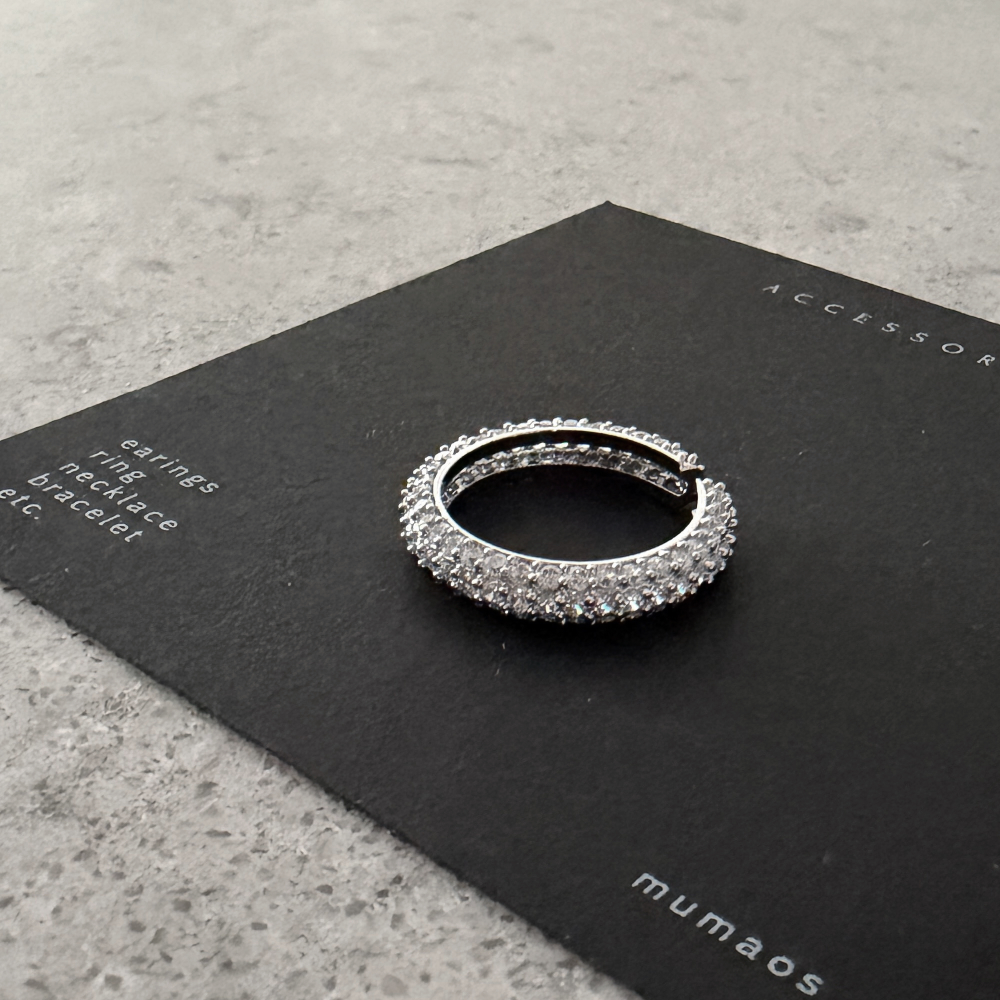 A3005 滿鑽開口戒 / 銀