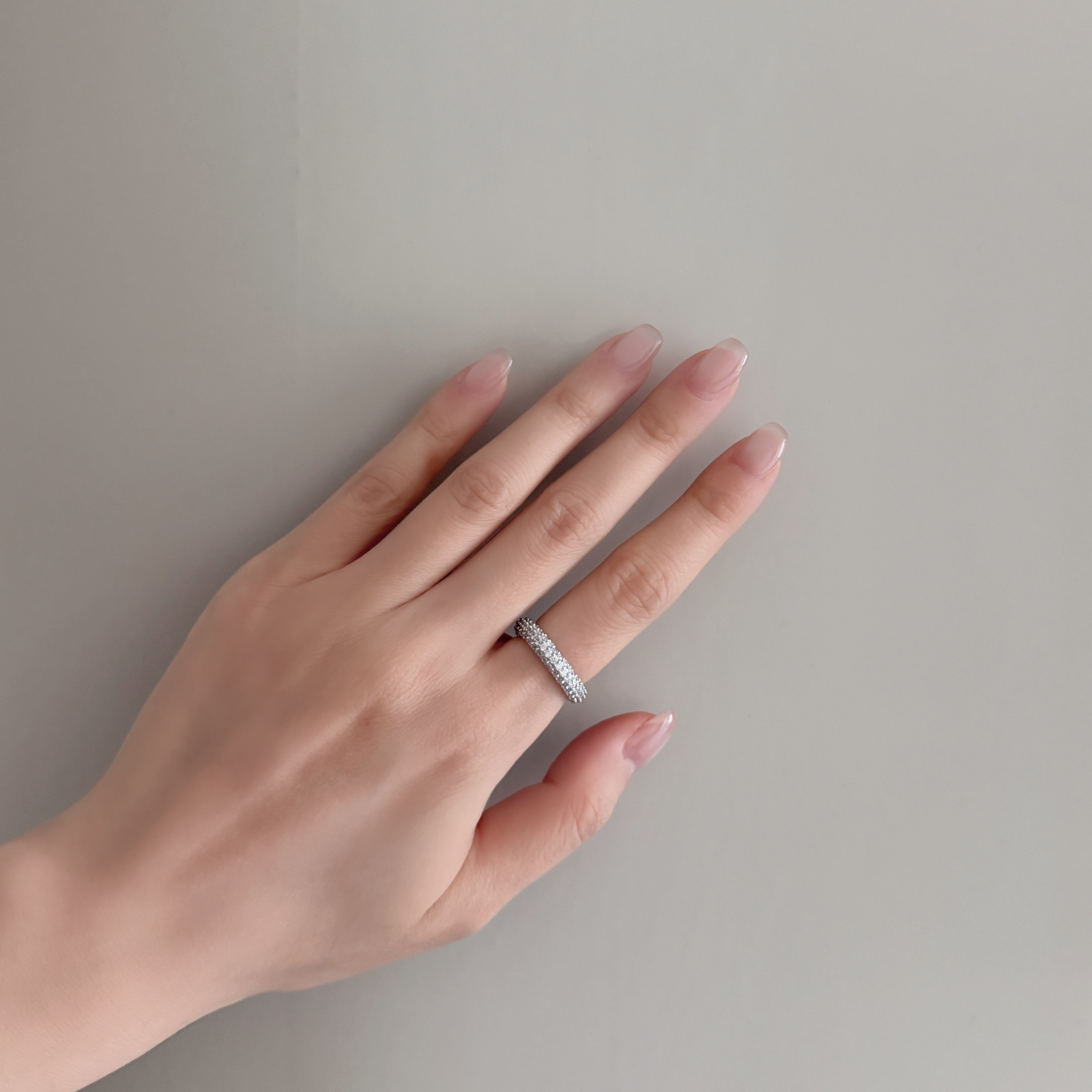 A3005 滿鑽開口戒 / 銀