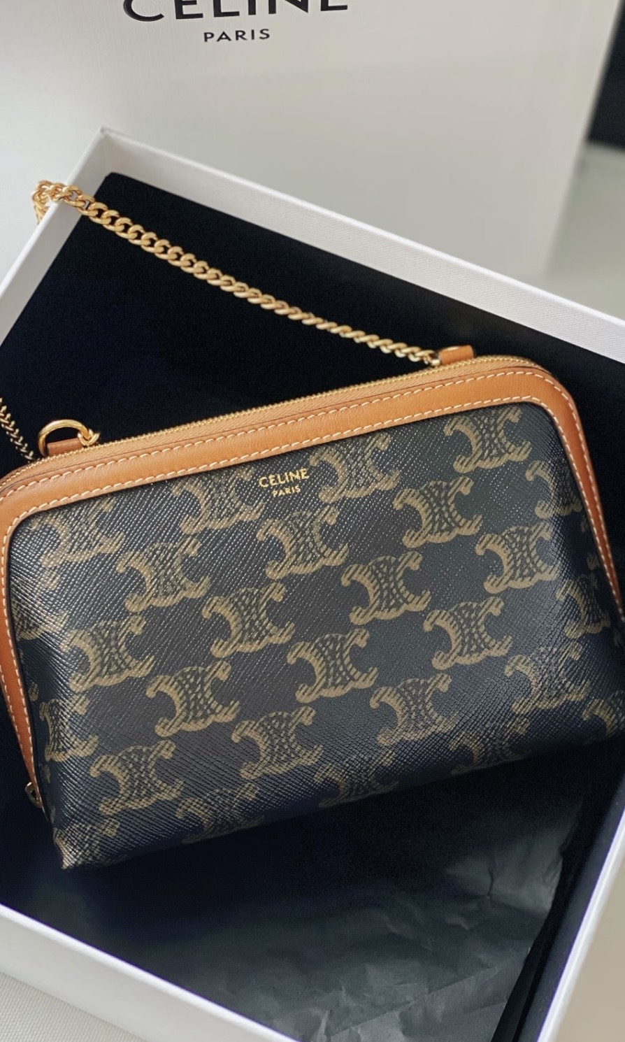 Celine Cuir Triomphe飾鍊手提包