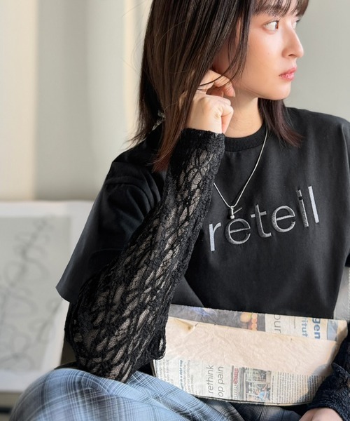 日本🇯🇵連線 Classical Elf  層疊蕾絲拼接落肩T恤 分層設計 蕾絲 寬鬆 拼接 簡約 休閒 T恤 3色(任買兩件711免運)/預購