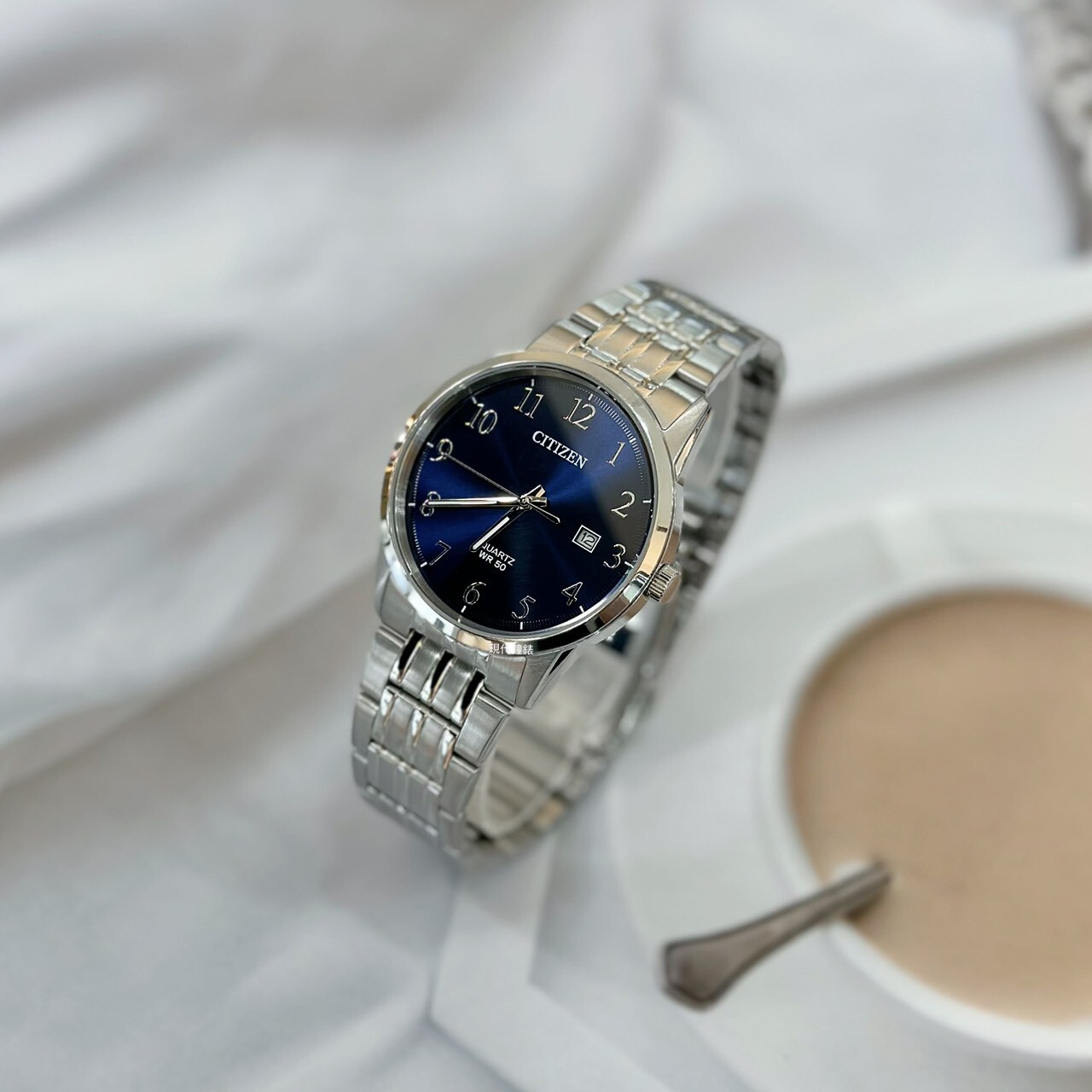 【CITIZEN 星辰】經典簡約數字系列 -寶藍色BI5008-51L 39mm 現代鐘錶