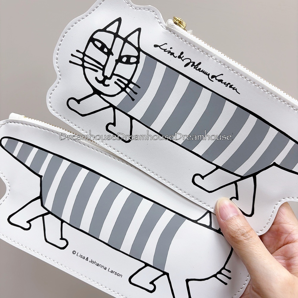 北歐瑞典 lisa larson 貓咪 Mikey 皮革 皮質 扁包 收納包 收納袋 隨身小包 筆袋