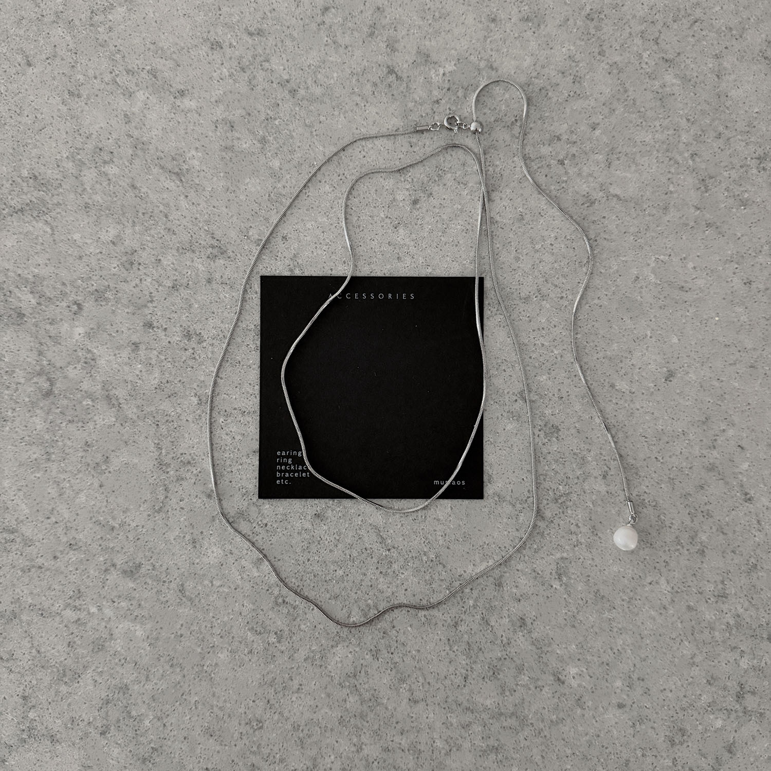 A3009 極簡流線長鏈 / 銀