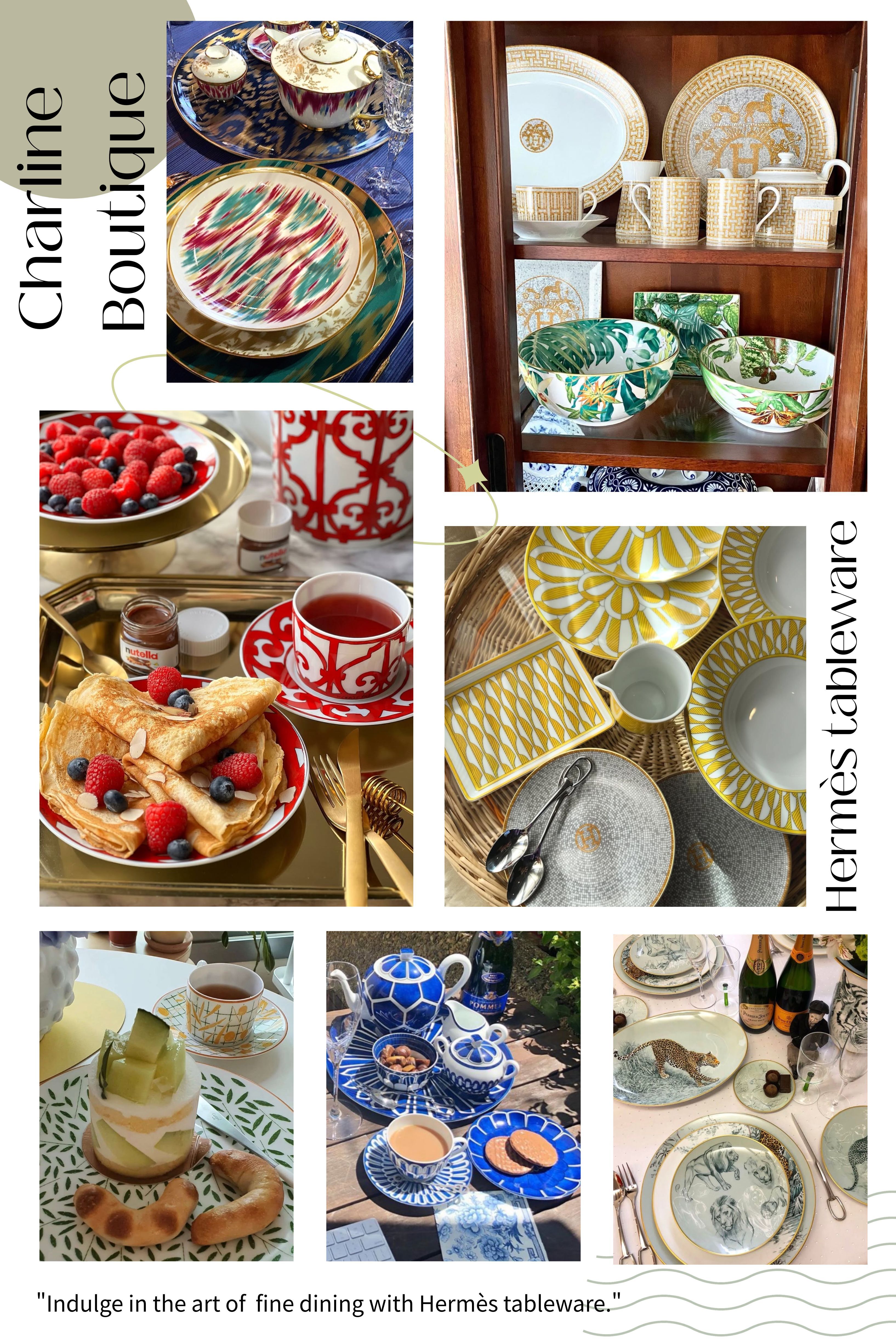 看完以上 8 個 Hermès 餐瓷系列介紹後，很多人心裡會開始冒出更實際的問題：到底哪個系列最適合自己？第一次該先從杯子還是盤子入手？價位會不會很高、適不適合送禮，甚至「配貨」到底算不算數？這些都是 Charline Boutique 在協助客人挑選時最常被問到的重點。所以下面把最常見、也最貼近真實購買情境的問題整理成 Q&A，讓您可以更快找到自己的入手方向。  內行人的選購清單：關於 Hermès 餐瓷的 10 個 Q&A  Q1：Hermès 餐瓷值得購買嗎？  A：它的價值不在「買來擺著」，而在「買來每天享用」。能以相對友善的門檻把精品美學帶進生活，一兩件單品就足以提升餐桌質感；而最真實的差別其實是——您會不會用。這也是 Charline Boutique 最常收到的回饋：開始用之後，才會懂它為什麼迷人。   Q2：第一次買該從哪個單品開始？  A：從「使用頻率高、價格壓力低」的單品下手最穩：馬克杯、點心盤、甜點盤或小碗通常最常用。很多人以為大餐盤才是主角，但出鏡率最高的往往是杯子與點心盤；Charline Boutique 在協助客人挑選時，也最常用這個順序讓大家「先買得舒服、再慢慢擴」。    Q3：Hermès、Dior、Gucci 的餐瓷差在哪？  A：差異不在品牌高低，而在餐桌氛圍。Hermès 故事性強且圖騰鮮明；Dior 偏法式柔和浪漫；Gucci × Richard Ginori 裝飾性強、存在感最大。若您挑到眼花，Charline Boutique 常建議反過來做：先看家裡裝潢風格（奶油風、木質、黑白極簡、復古華麗），再回推品牌，會更快找到「命定款」。    Q4：價位會很貴嗎？  A：屬於頂級精品線，價格確實有門檻，但好處是可以「分階段收集」。不少人在 Charline Boutique 的入手路線會先從一只杯子或一件小盤開始，慢慢累積成一套；比起一次成套購入，預算更有彈性，也更容易買到真正會用的品項。    Q5：餐瓷算精品配貨的一部分嗎？  A：餐瓷確實常被納入配貨規劃，原因是門檻穩定、實用性高，也保有完整品牌體驗。不過怎麼買才不會變壓力？Charline Boutique 一直強調：比起「為了配貨而買」，挑選自己真心喜歡、而且會使用的系列，才不會越買越累。    Q6：什麼系列最熱門？  A：熱門通常分經典派與收藏派。經典派像 Mosaïque au 24、Bleus d’Ailleurs 這種耐看又好搭的款式；收藏派則常偏好 Carnets d’Équateur 這種敘事感強、藝術性高的系列。若您是第一次入手，Charline Boutique 多半會先帶您從「經典好混搭」開始，再視喜好往更有張力的系列延伸。    Q7：家居線值得投資嗎？  A：家居品不像包包有高溢價轉售市場，不適合短線獲利；但若看重長期使用與生活質感的提升，它的合理性很高。Charline Boutique 的客人常說得很直接：把錢花在「每天都看得到、用得到的地方」，幸福感其實更穩、更長久。    Q8：除了餐瓷，還有哪些適合作為配貨的好選擇？  A：想兼顧實用與辨識度，常見的有絲巾、小皮件或包包掛件；若有特定配貨目標，也可以把鞋履、珠寶、家居紡織一起納入規劃。Charline Boutique 也能協助您整理一份「符合個人喜好＋兼具品牌價值」的購物清單，買得更有方向。    Q9：愛馬仕家居系列好保養嗎？  A：不難，但要溫柔對待。避免撞擊、清洗時少用強力清潔劑，尤其是帶描金或金邊的款式更要小心。Charline Boutique 常提醒客人：正確的清潔習慣不是麻煩，而是讓這些作品能陪伴您更久的儀式。    Q10：如果預算只有 5～10 萬，可以買什麼？  A：這屬於入門級預算，除了小皮件與絲巾，也很適合挑一兩件餐瓷搭配紡織品，先把「Hermès 生活感」建立起來。Charline Boutique 認為，選一件您每天真的會用到的高質感單品，帶來的滿足感通常遠高於「為了買而買」。