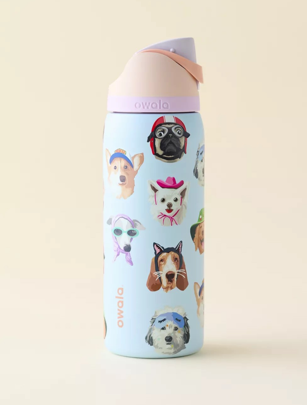 歐美限定🇺🇸 OWALA X UO FreeSip 滿版狗狗 狗狗拼貼 鏽鋼保溫杯 直飲杯 吸管杯 32oz 946ml/預購