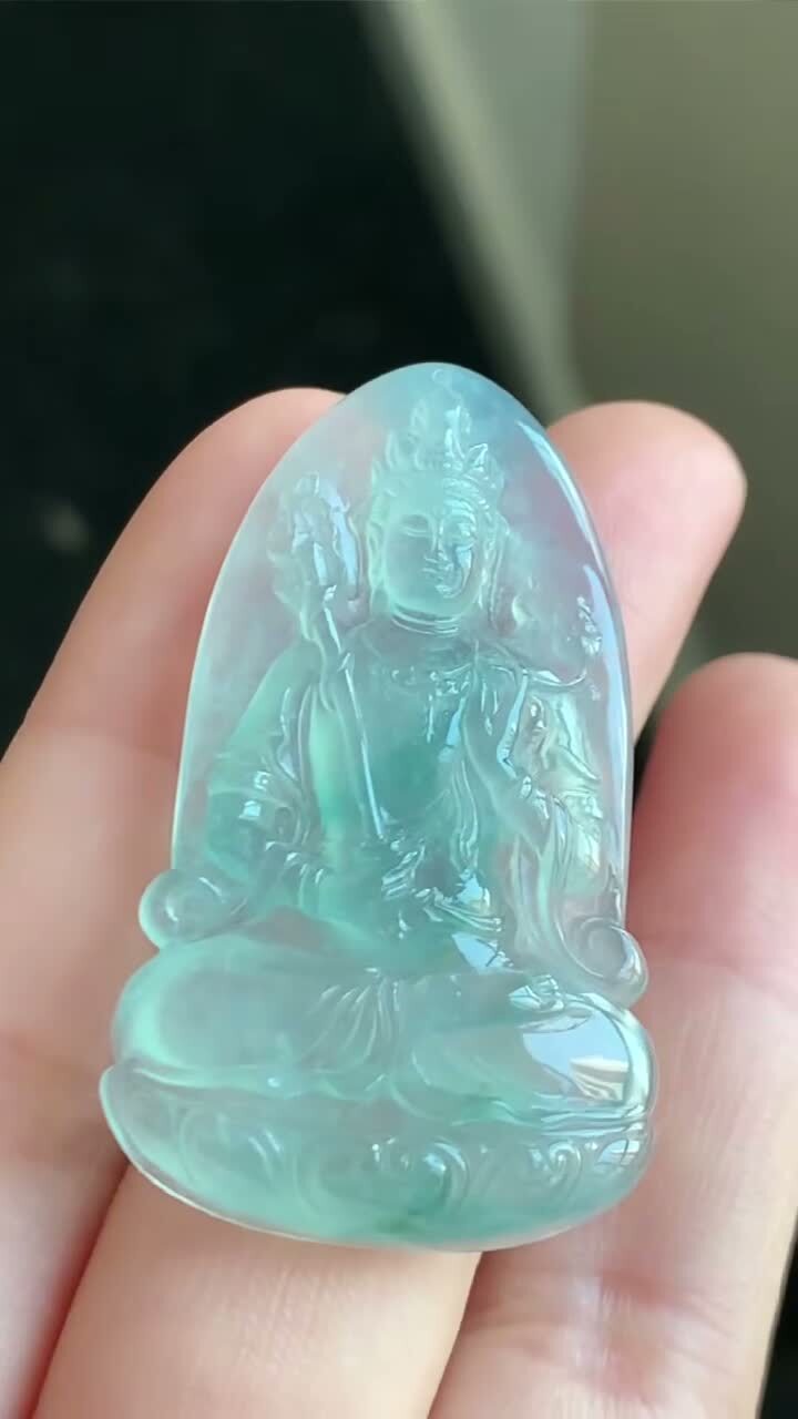 翡翠飄花虛空藏,天然翡翠A玉, 緬甸玉, Jade, Jadeite