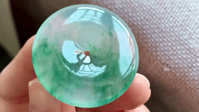 295734 翡翠飄花平安扣 (34mm直徑)