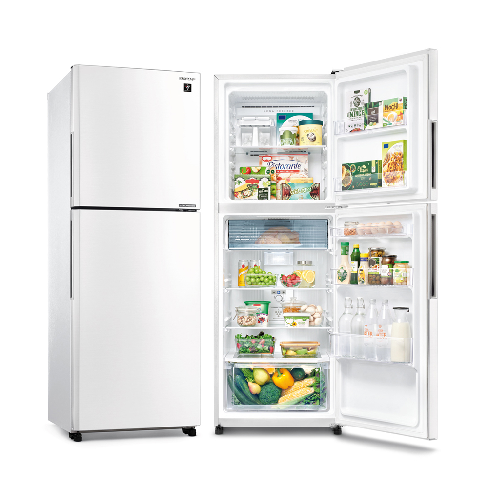 雪湖 SHARP 夏普( SJ-PX36-WH ) 360L 變頻大冷凍除菌雙門冰箱-冰雪白
