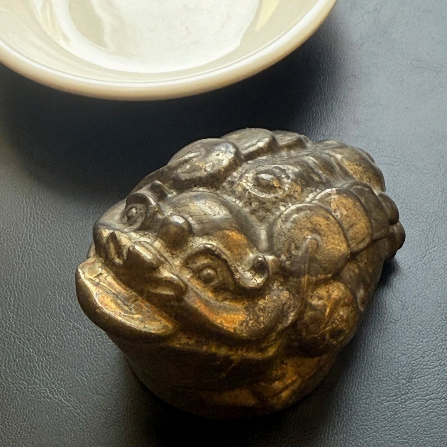 [原石] 黃鐵礦 招財三腳金蟾 水晶擺飾