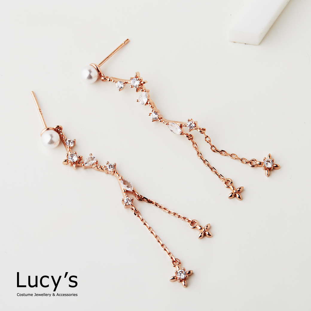 珠光星軌 耳環 (三色) (129454/129455/129456)