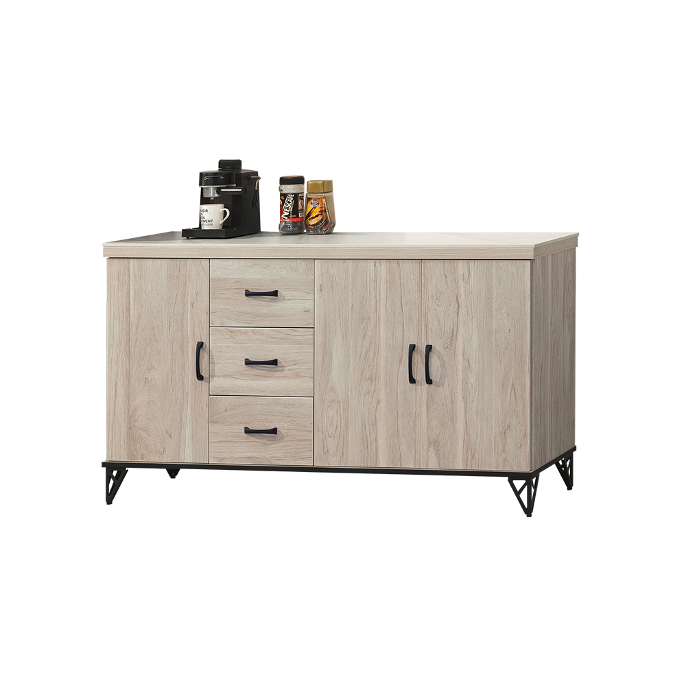 柏蒂家居-哈德克2尺二門二抽拉盤式高餐櫃/電器收納櫃/碗盤置物櫃