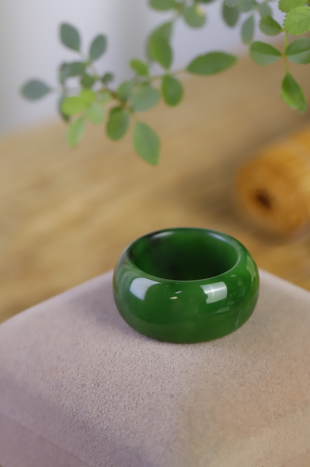 和田玉碧玉扳指 (內徑 21mm),天然和田玉軟玉