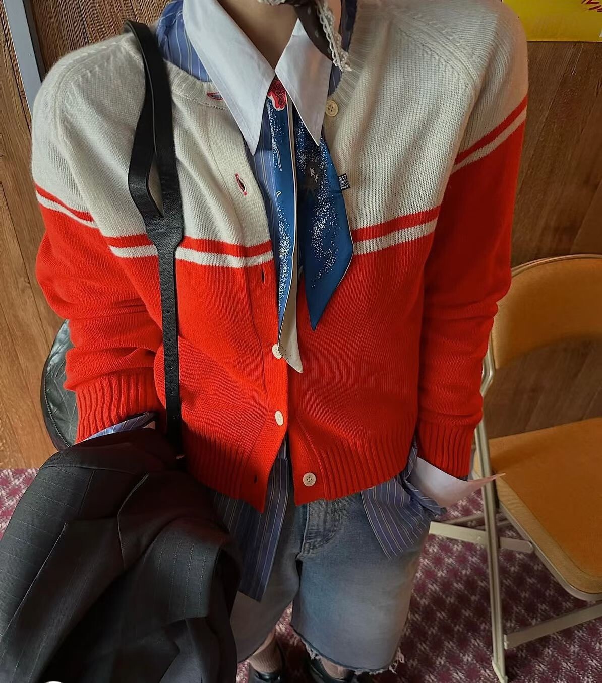 上下撞色棉織小外套