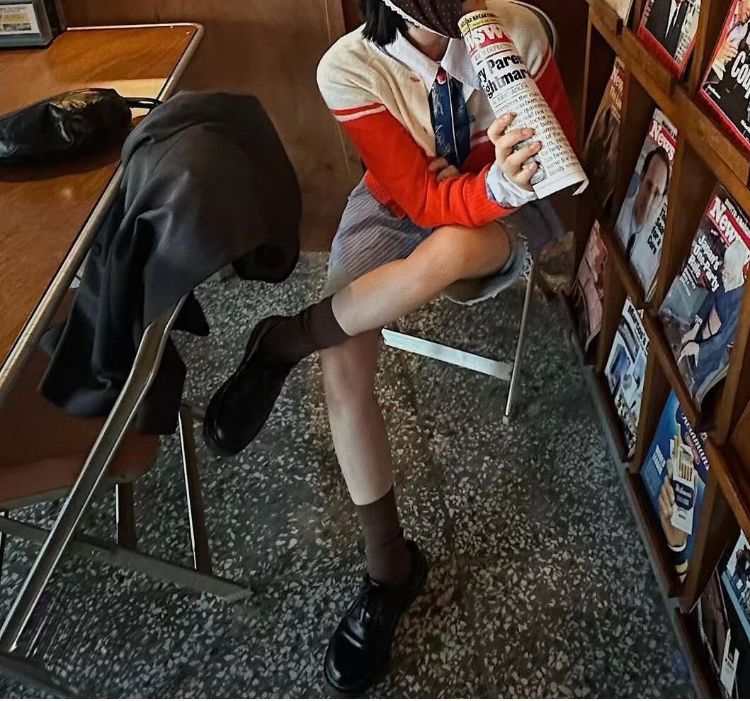 上下撞色棉織小外套