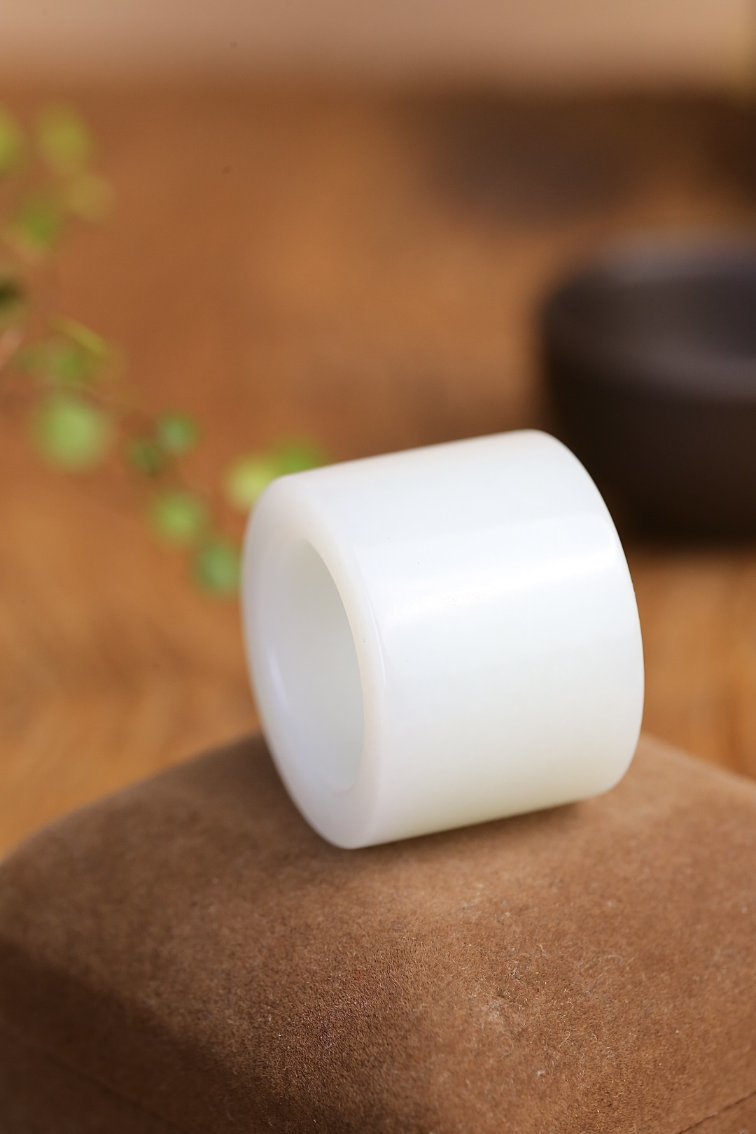 2913 和田玉白玉扳指 (內徑 22mm)