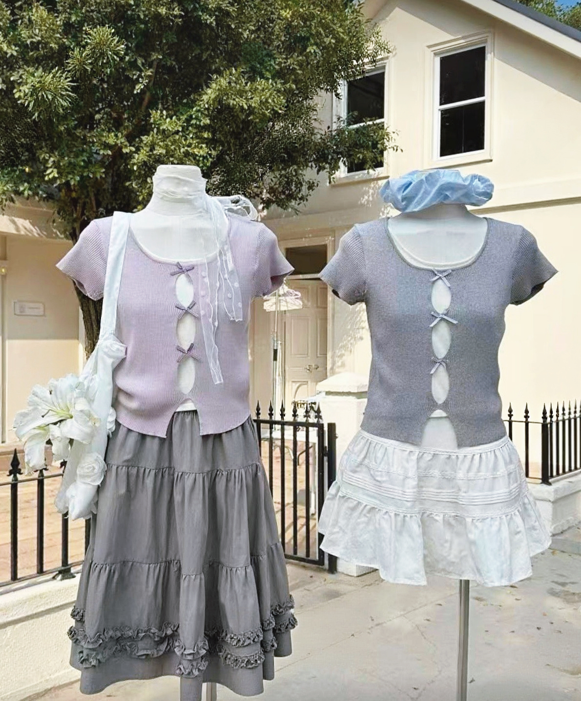 [2026新款] 羅紋蝴蝶結環形短袖🔮