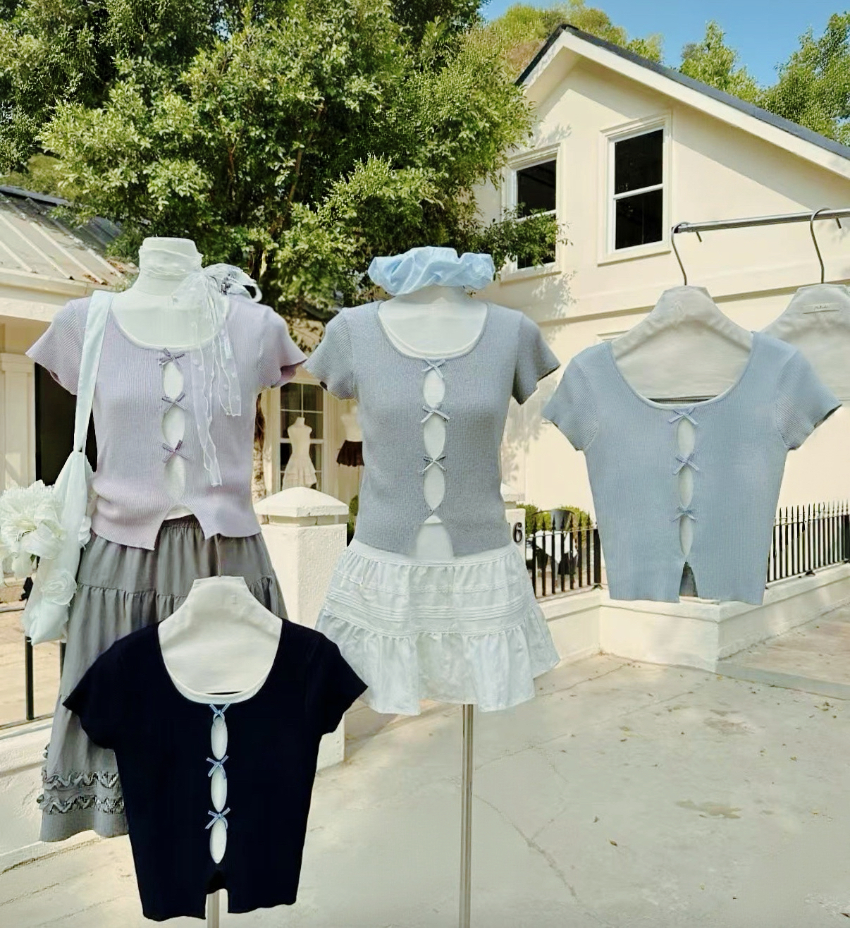 [2026新款] 羅紋蝴蝶結環形短袖🔮