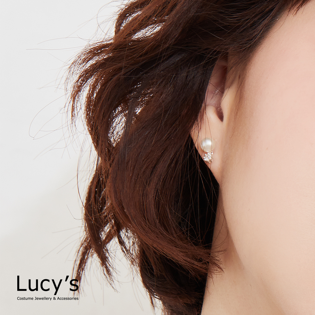 925純銀 珍珠光映 轉珠耳環 (129552)