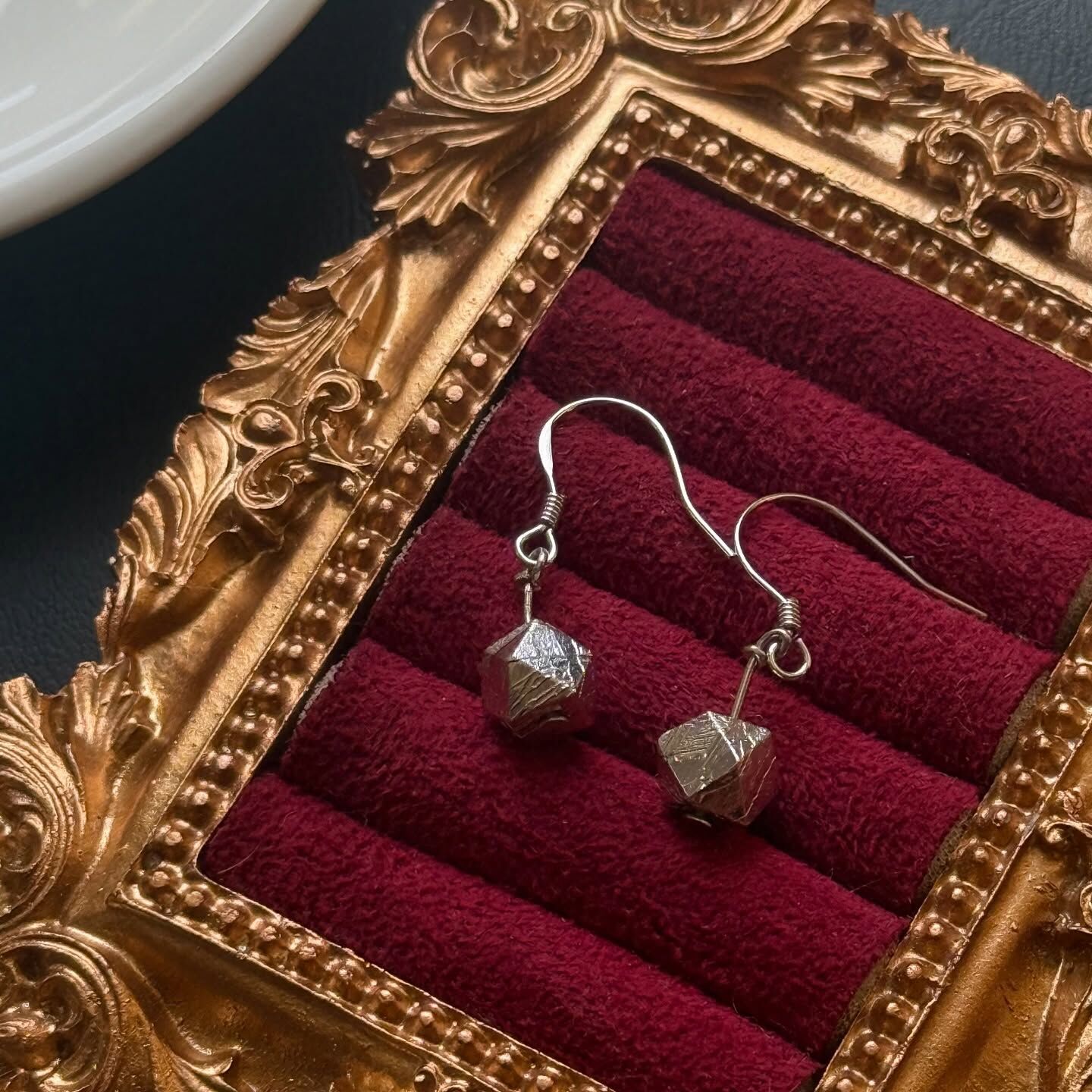 [原石] 鐵隕石 / 天鐵 925銀耳環 勾式耳環