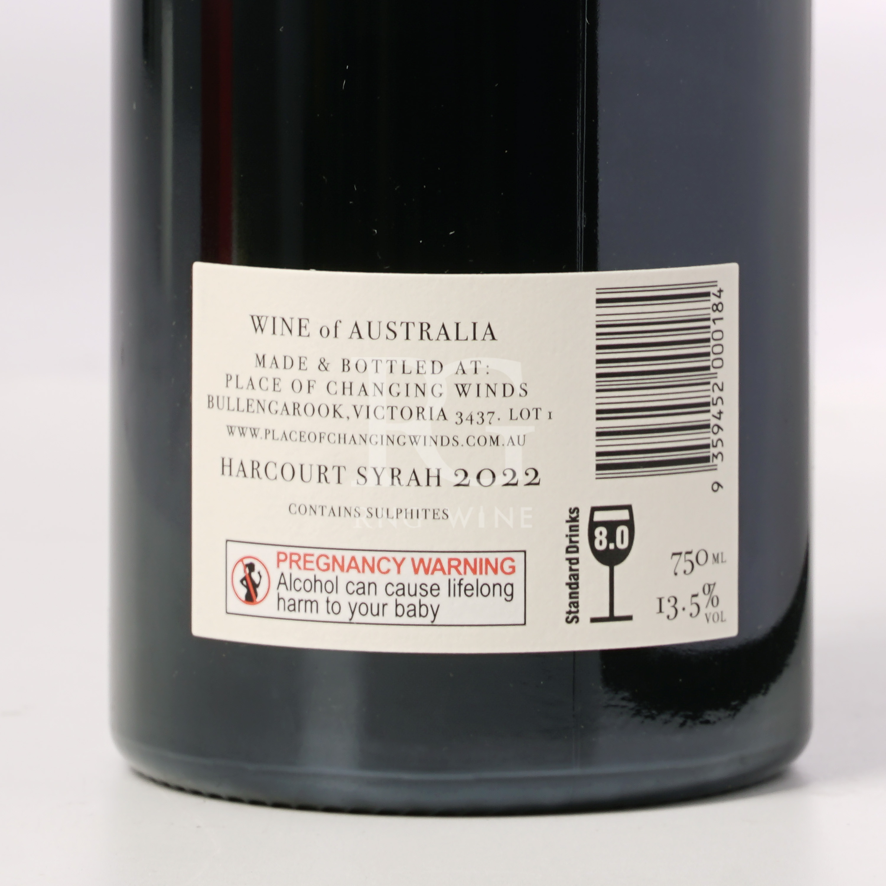 Place of Changing Winds Harcourt Syrah 2022 (JH96)