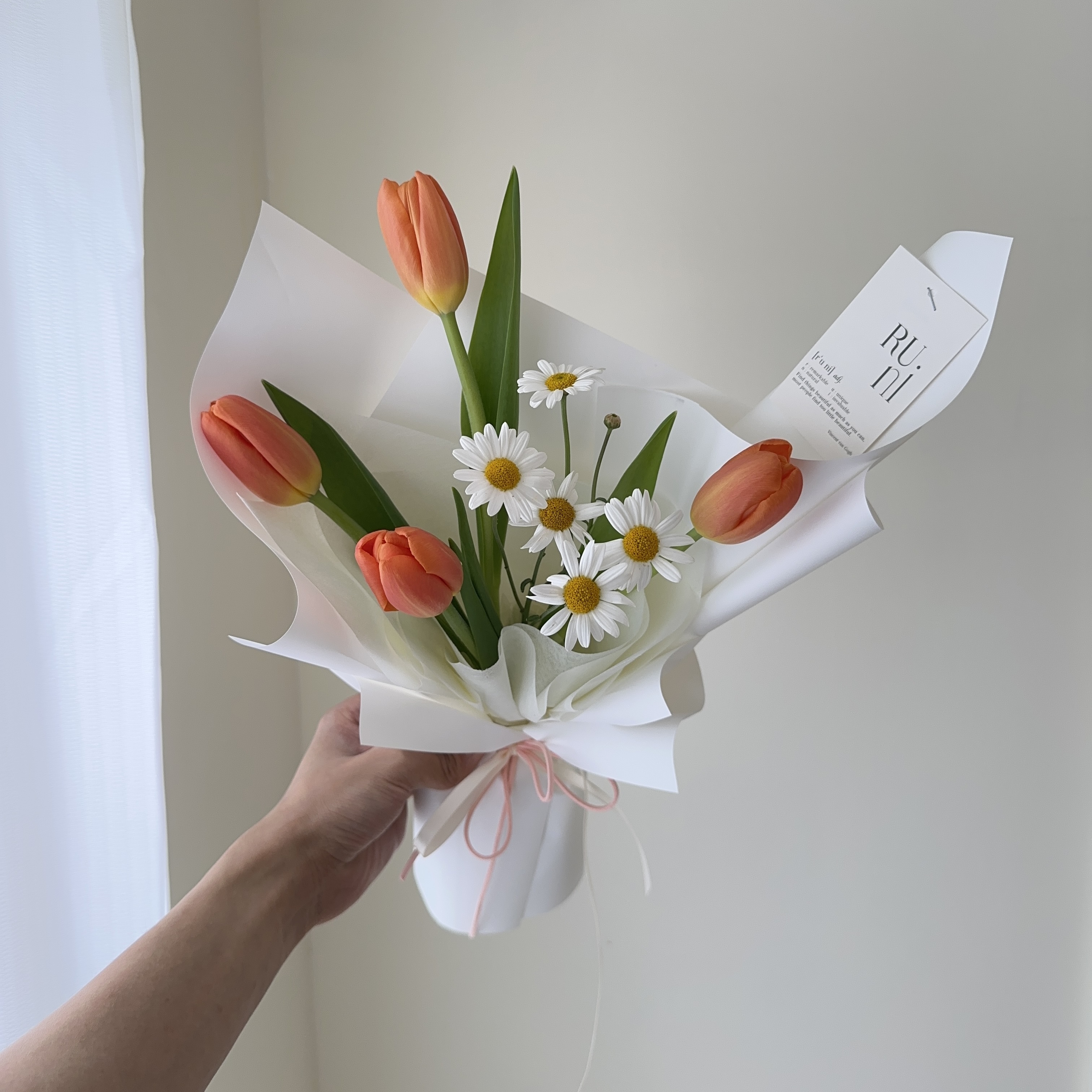 橘橙刻度-進口鬱金香鮮花花束