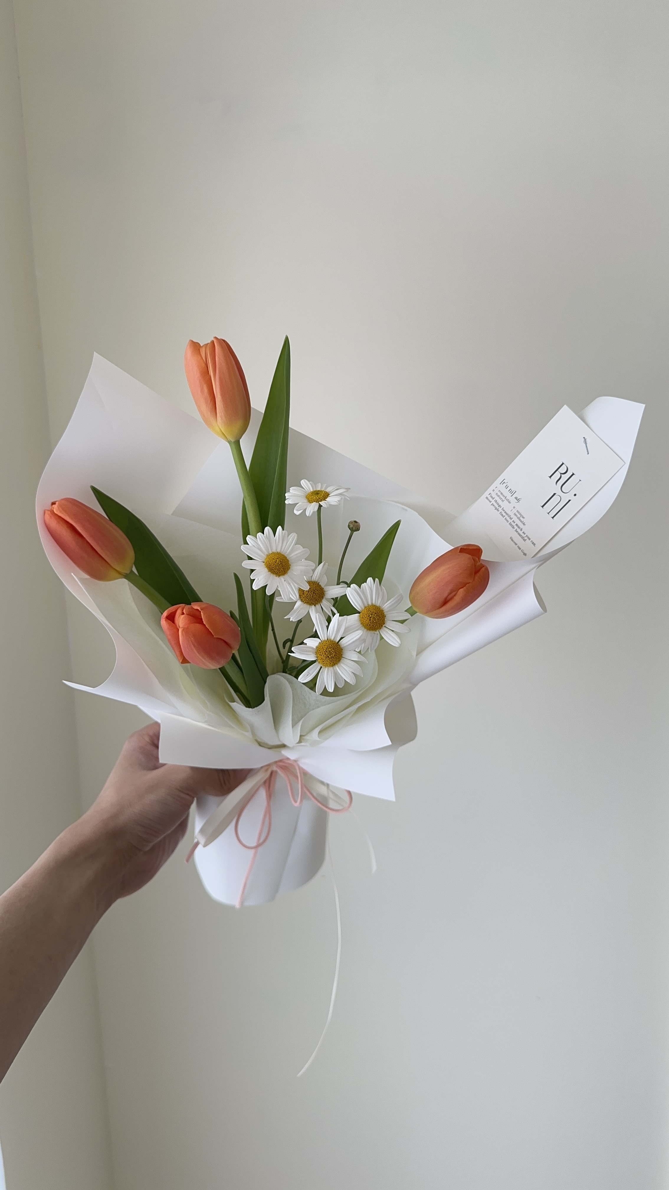 橘橙刻度-進口鬱金香鮮花花束