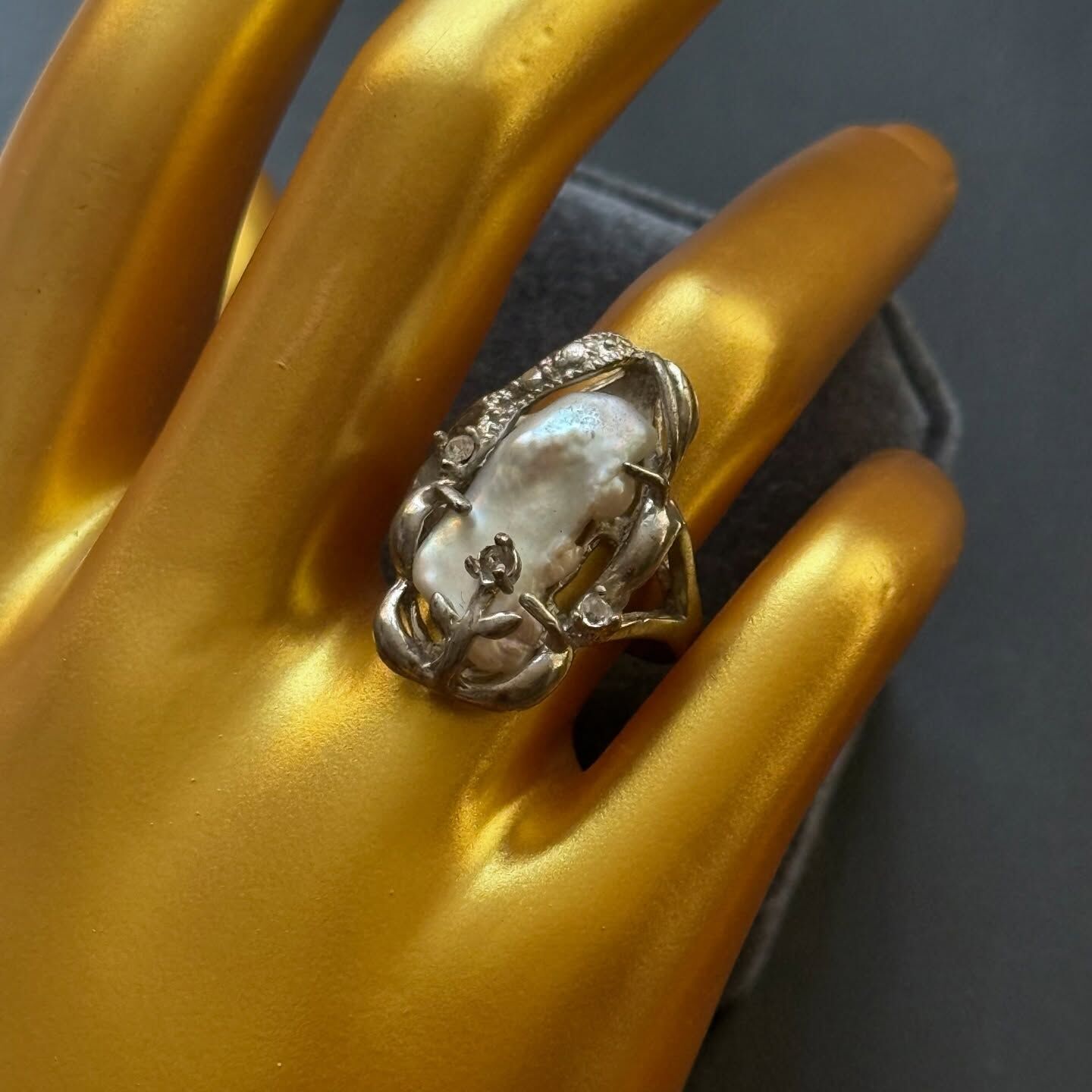 [原石] 天然珍珠 固定戒圍 約 US6