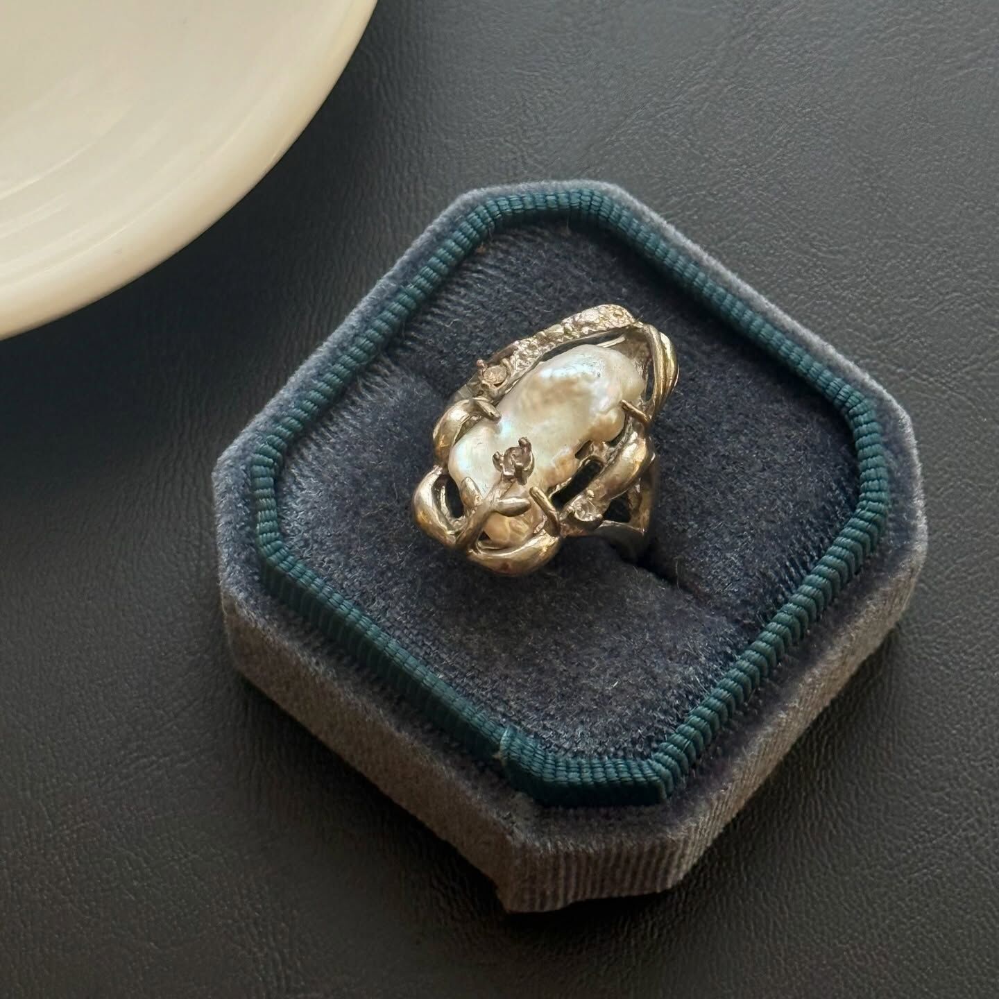 [原石] 天然珍珠 固定戒圍 約 US6