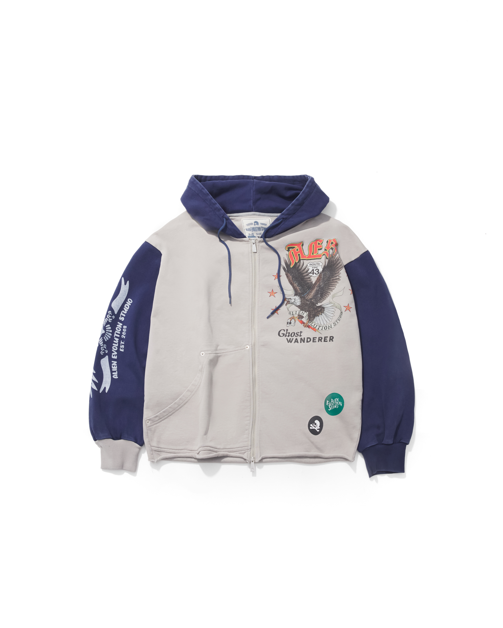 AES BALD EAGLE WASHED ZIP UP HOODIE