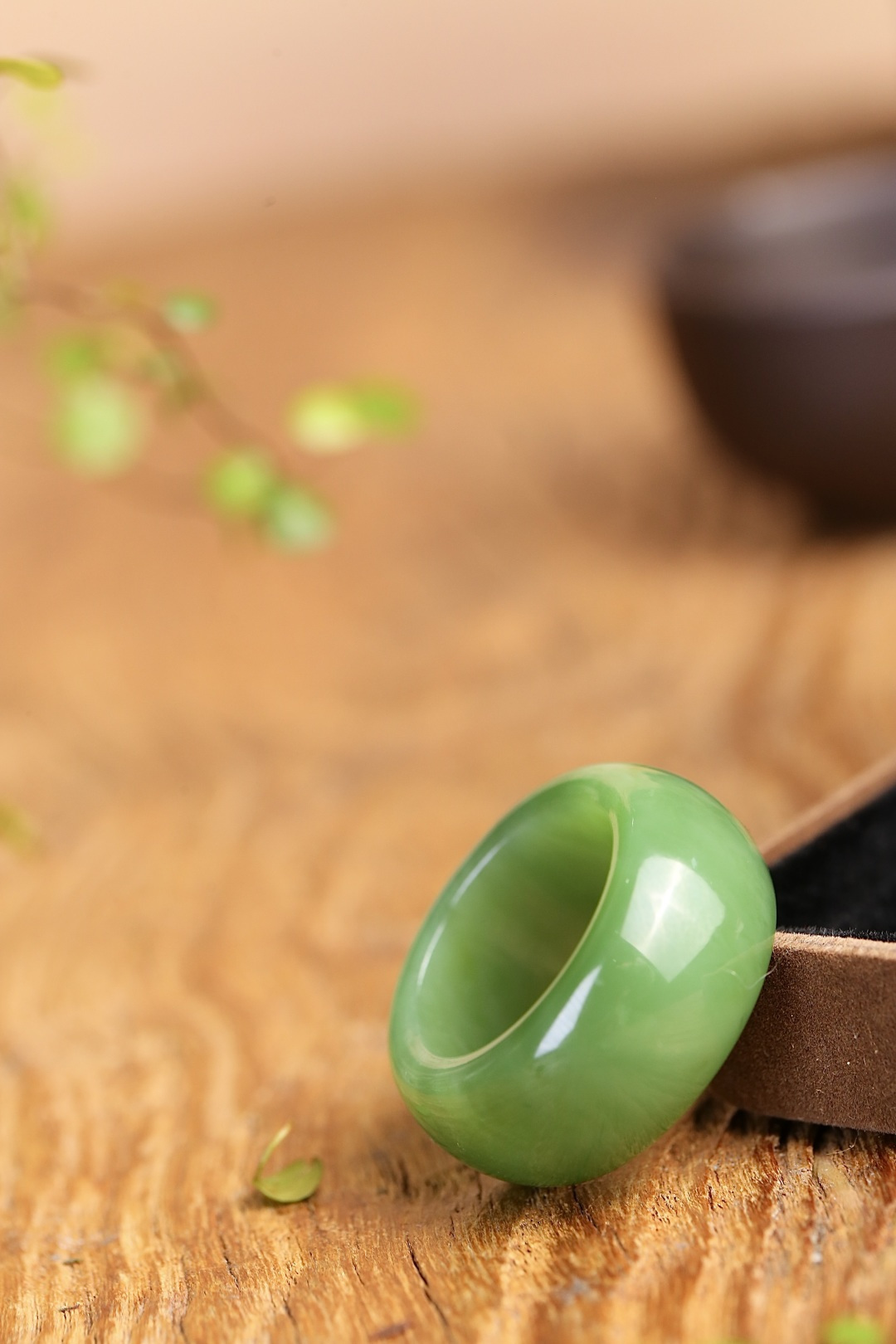 和田玉碧玉貓眼扳指 (內徑 21mm),天然和田玉軟玉