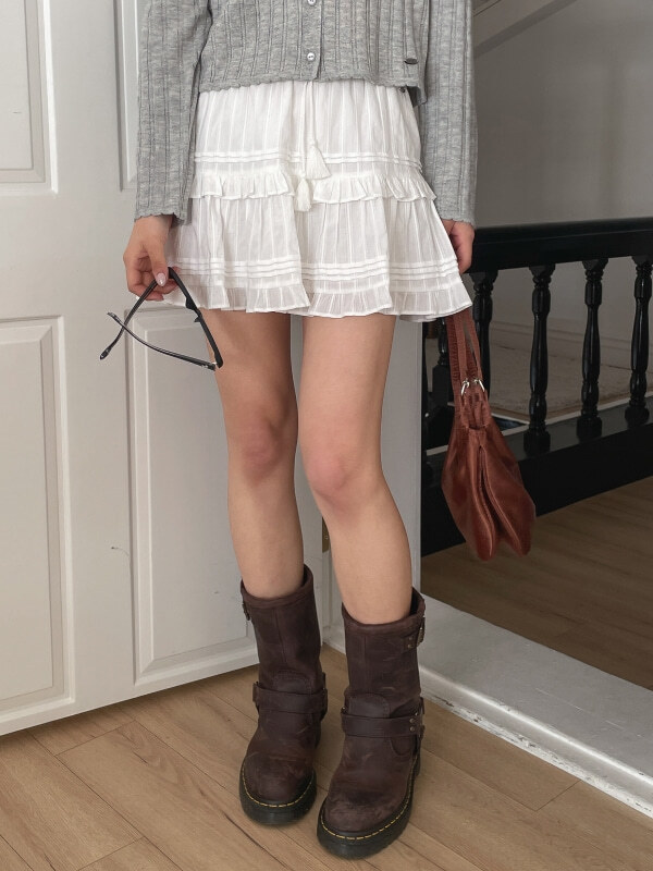 【直播】Who.A.U LX030506 Dobby 短版層疊裙