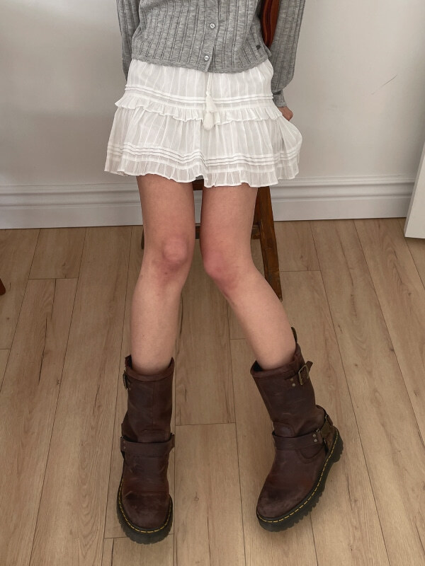 【直播】Who.A.U LX030506 Dobby 短版層疊裙