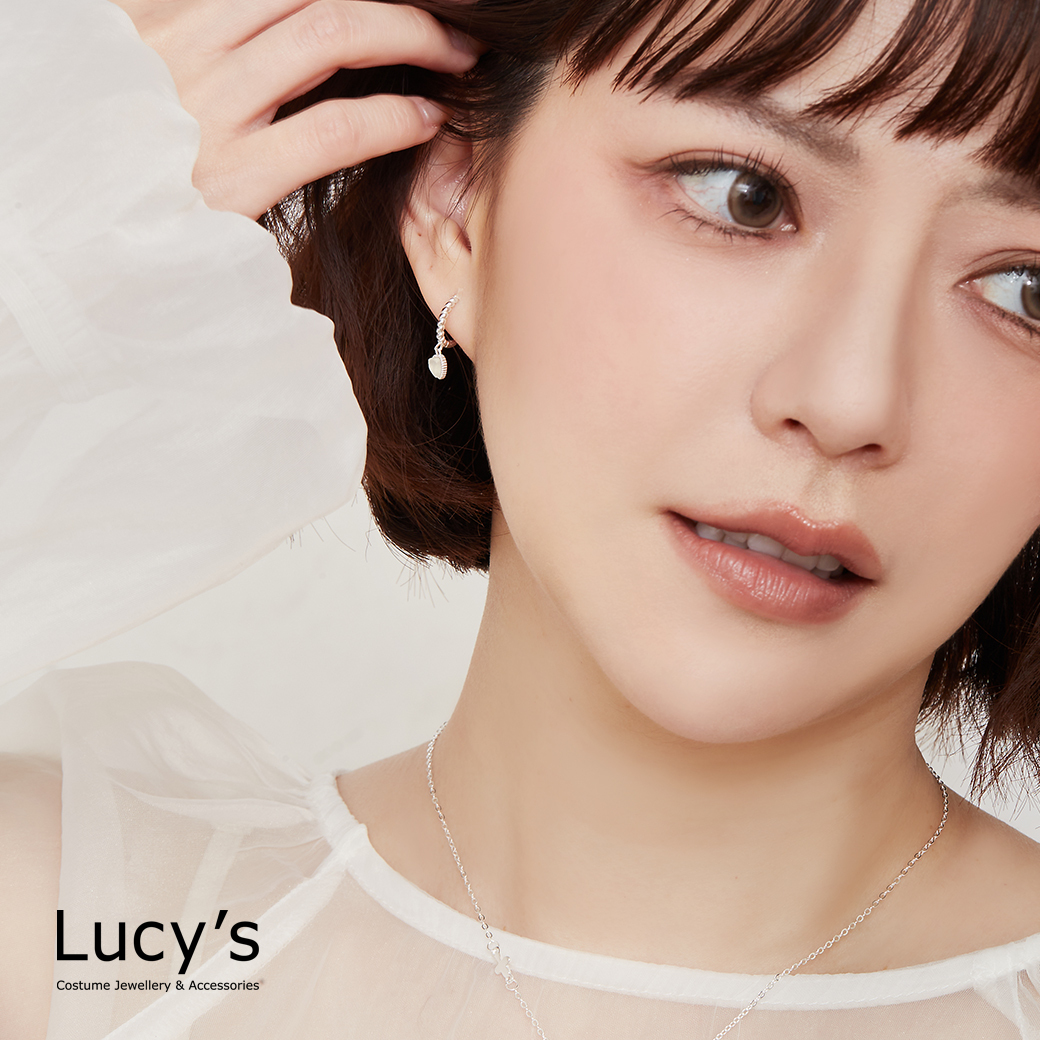 925純銀 月光柔心 易扣耳環 (128908)