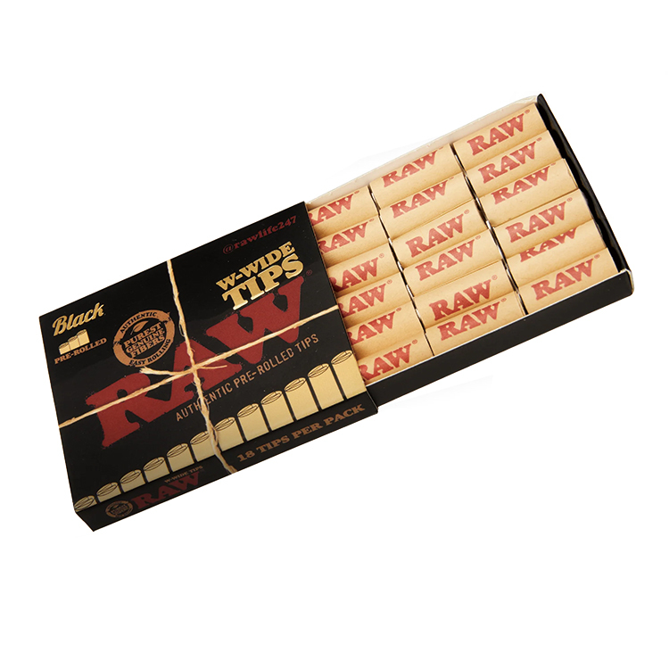 🇪🇸RAW - Black W-wide Pre-Rolled Tip 黑標寬預捲紙濾嘴
