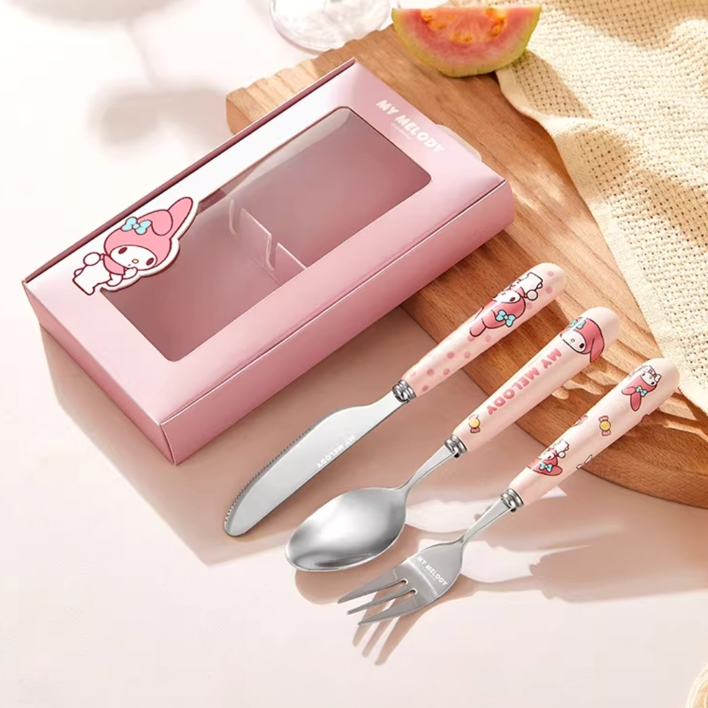 MY MELODY Sanrio | 304不銹鋼餐具套裝|禮盒 (匙,叉,刀)
