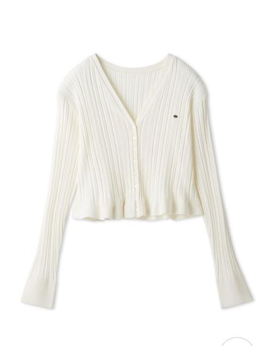 [預購] SNIDEL 下擺荷葉邊不規則羅紋針織開襟衫