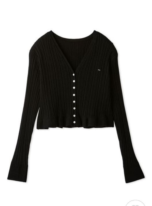 [預購] SNIDEL 下擺荷葉邊不規則羅紋針織開襟衫