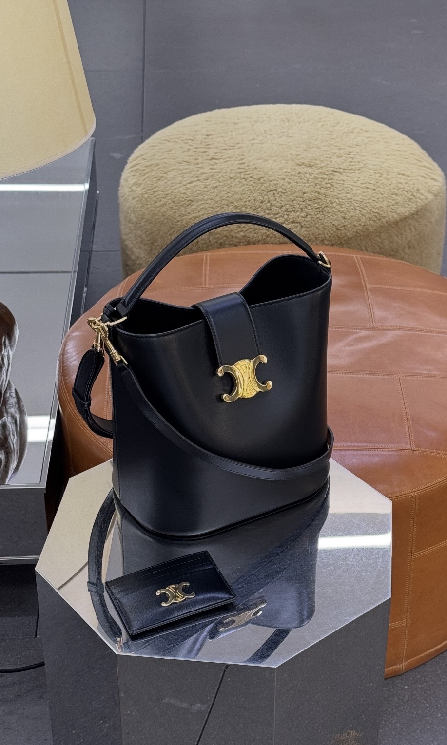 Celine Small bucket Louise in Smooth Calfskin Black