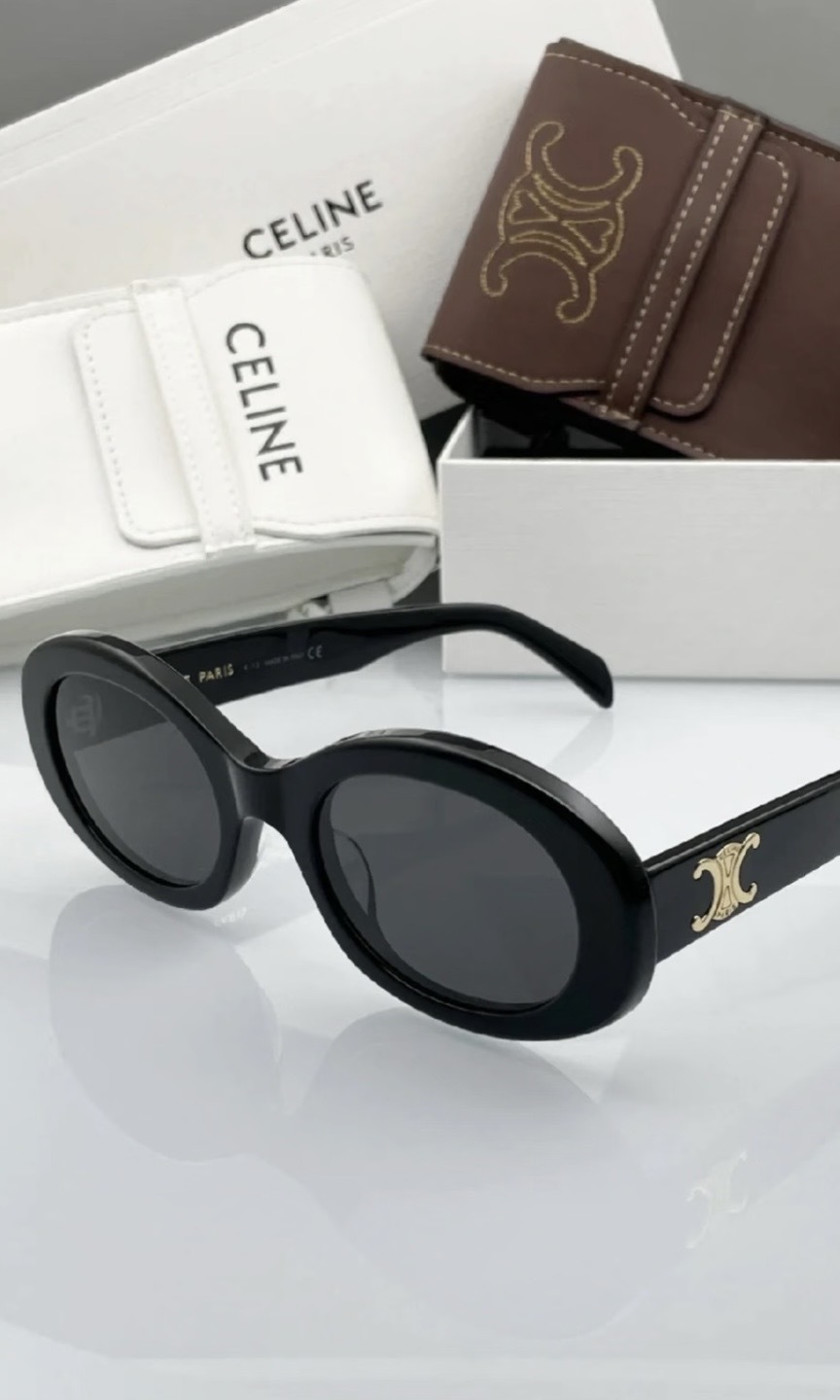 Celine Triomphe 01 Sunglasses in Acetate Black
