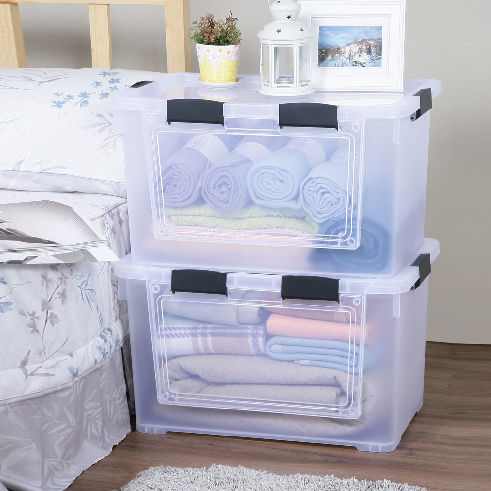 《真心良品》KEYWAY 聯府 雙開式收納箱附輪70L-3入組