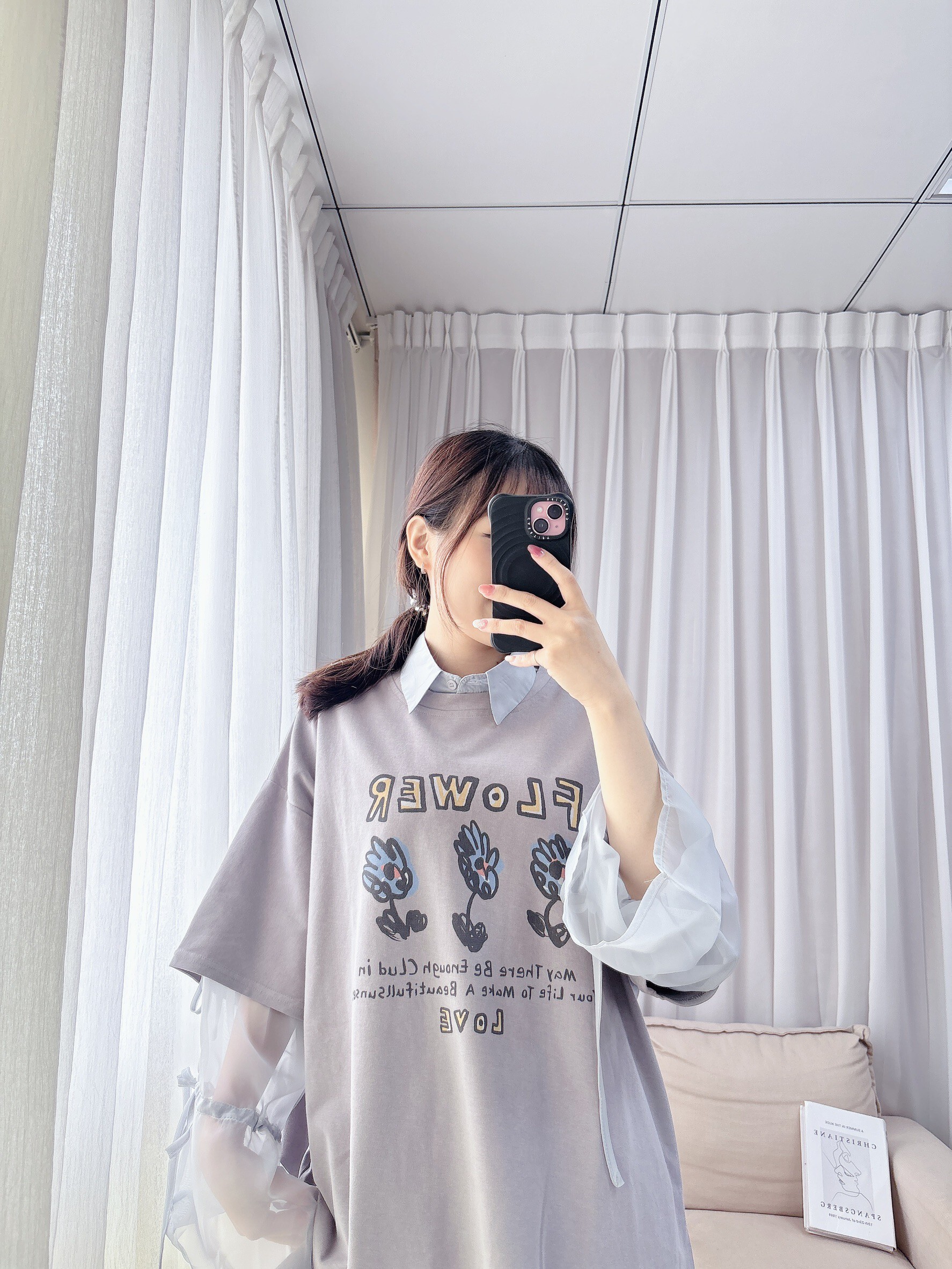 三朵小花圖案大T