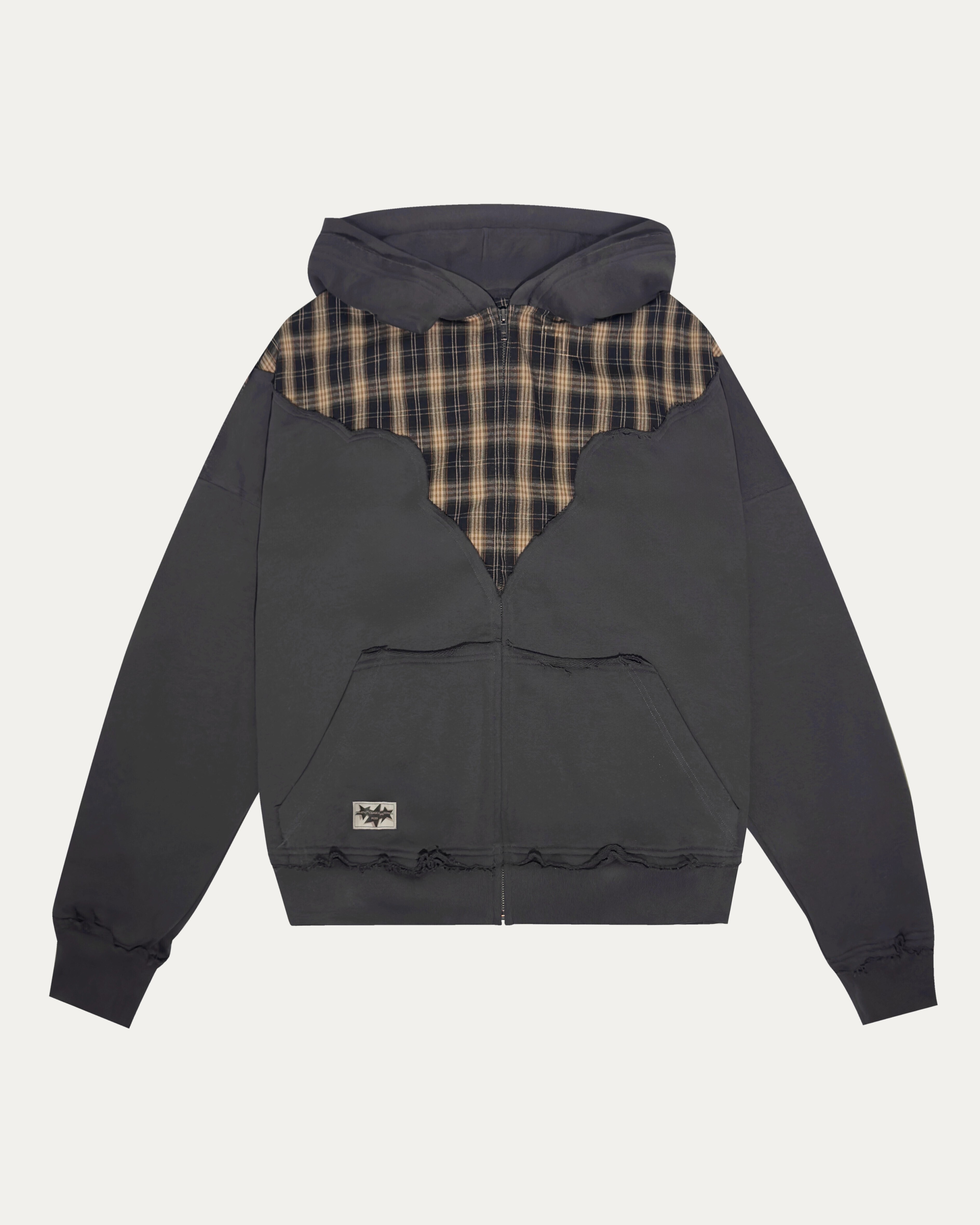 PCES 05 Plaid Combo Hoodie Jacket