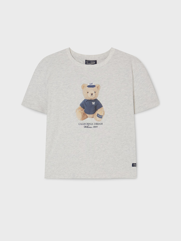 【直播】Who.A.U LX030513 熊仔圖案女裝短袖上衣