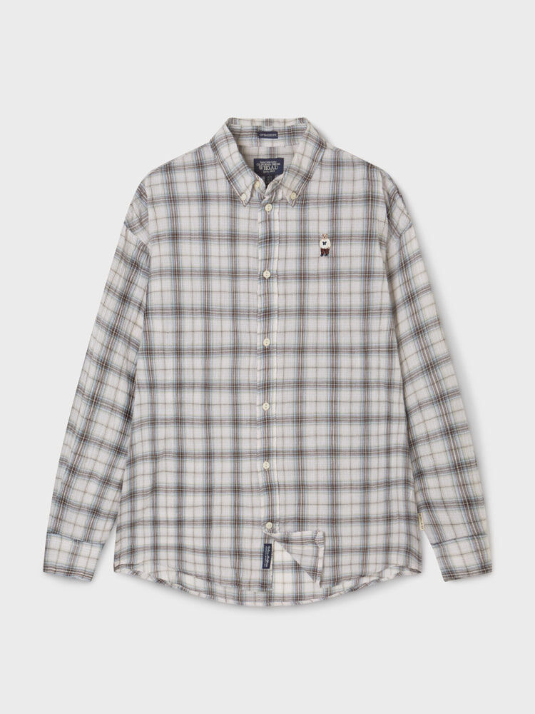 【直播】Who.A.U LX030515 夏季褶皺格紋襯衫