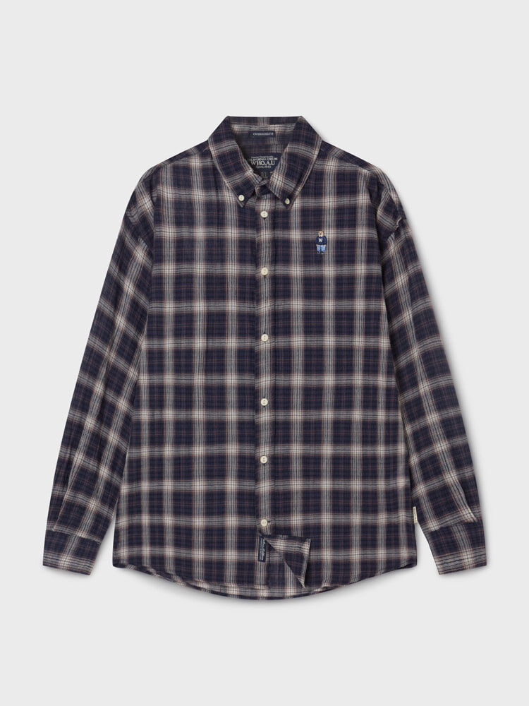 【直播】Who.A.U LX030515 夏季褶皺格紋襯衫