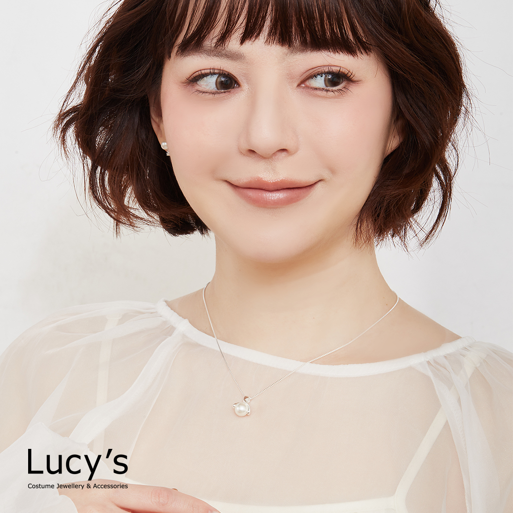 925純銀 緞帶珍珠 項鍊 (129626)