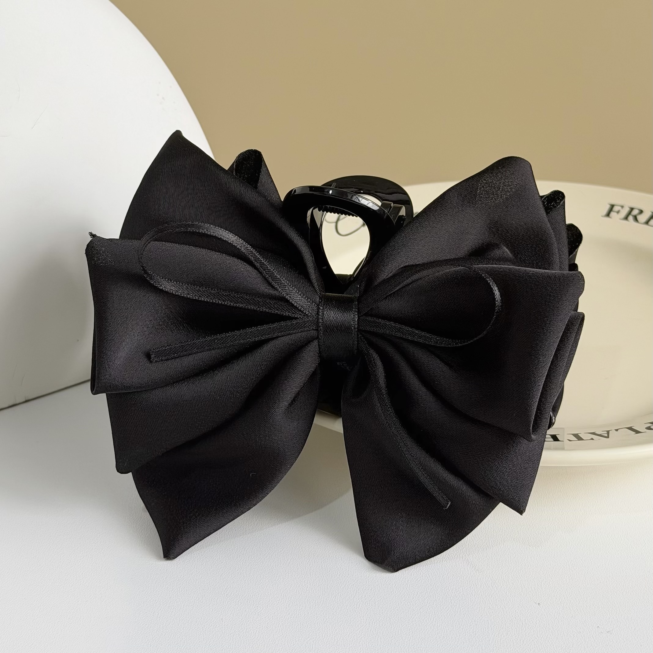 T161素面滑布蝴蝶結鯊魚夾