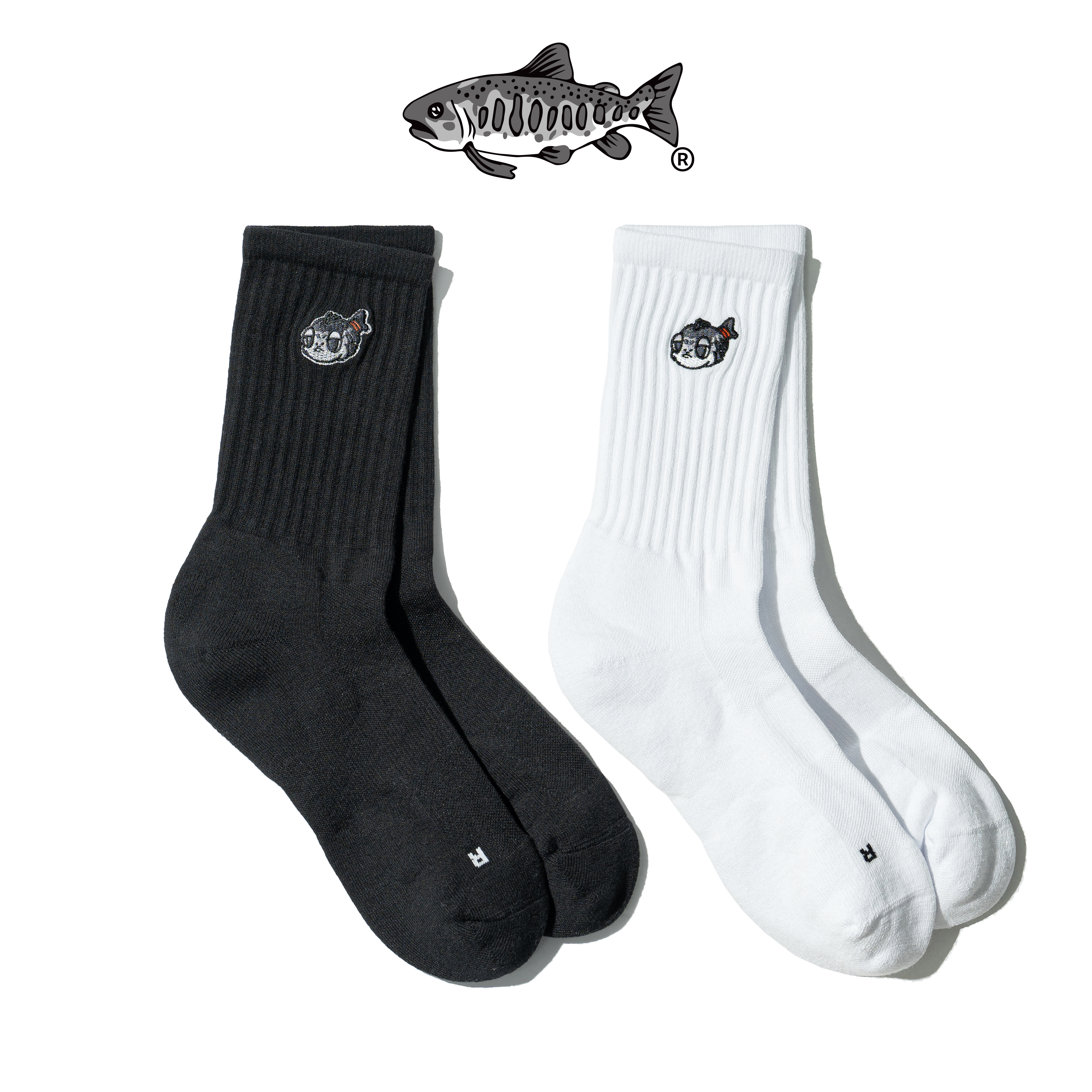 AGILITY SYAKEMARU Ribbed Socks VOL.2 鮭魚丸刺繡 毛巾底長襪 [SC45-SM2]