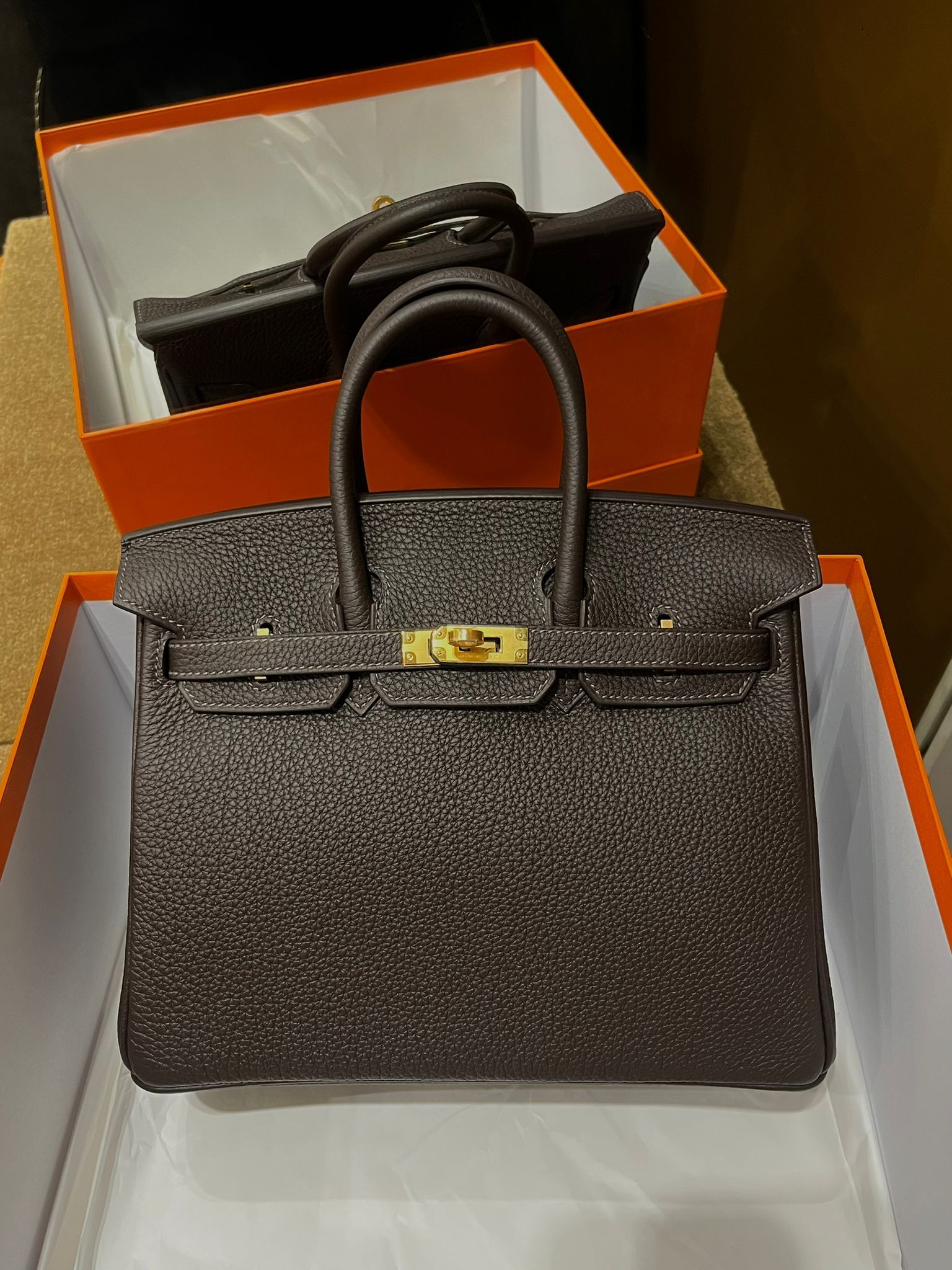 Birkin 25 T3 bai-brun cc togo G