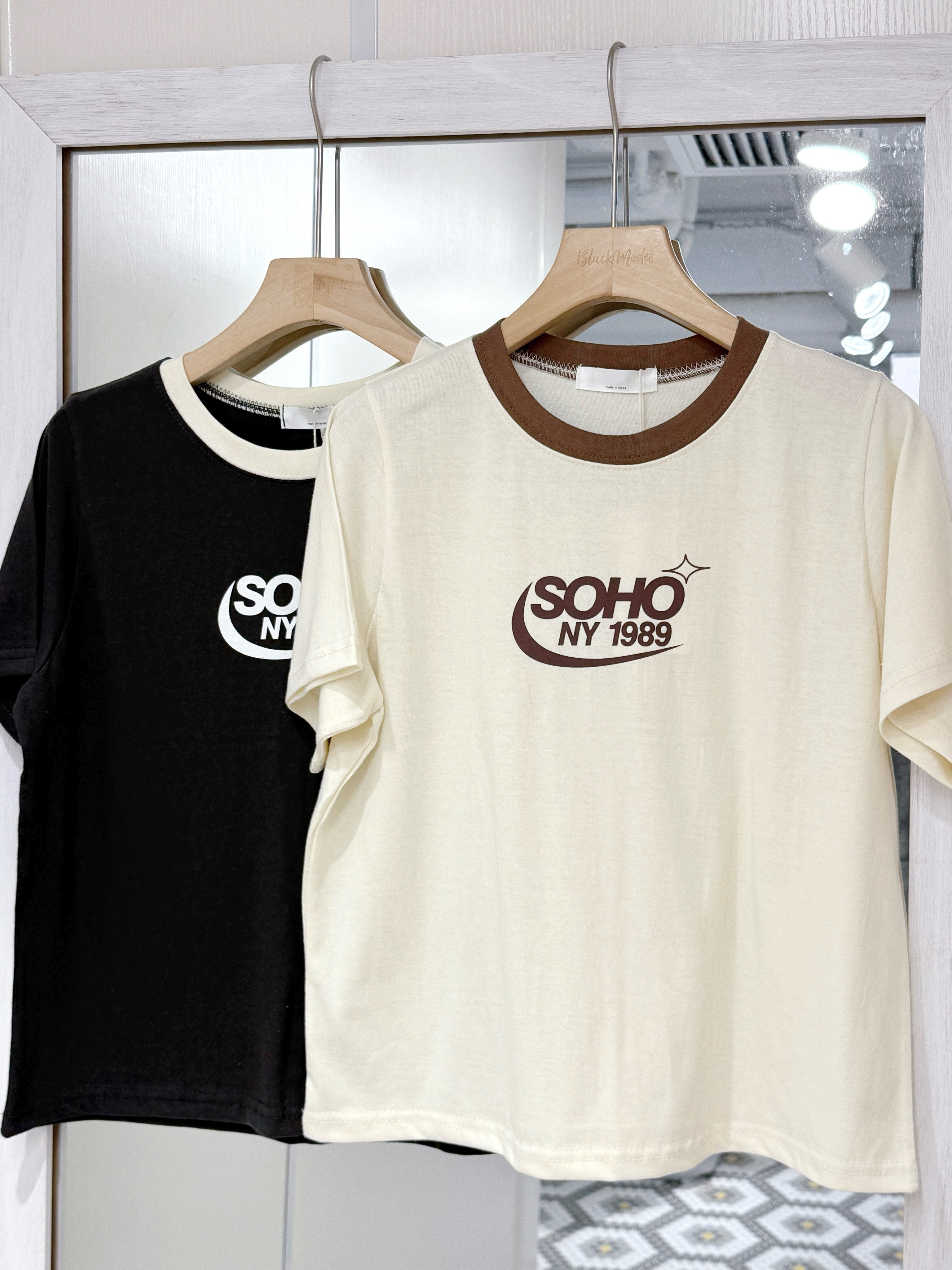 T1267｜撞色邊SOHO NY1989 短袖TEE